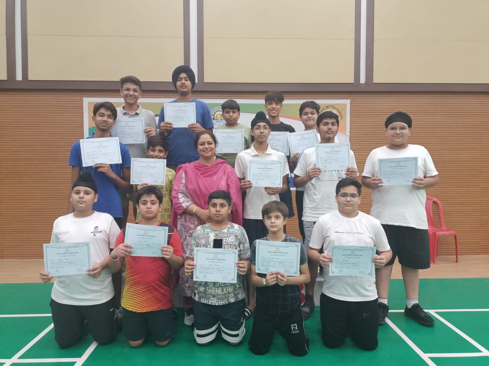 In Zonal level badminton competition held at Sat Pal Mittal school on 11th July 2024 