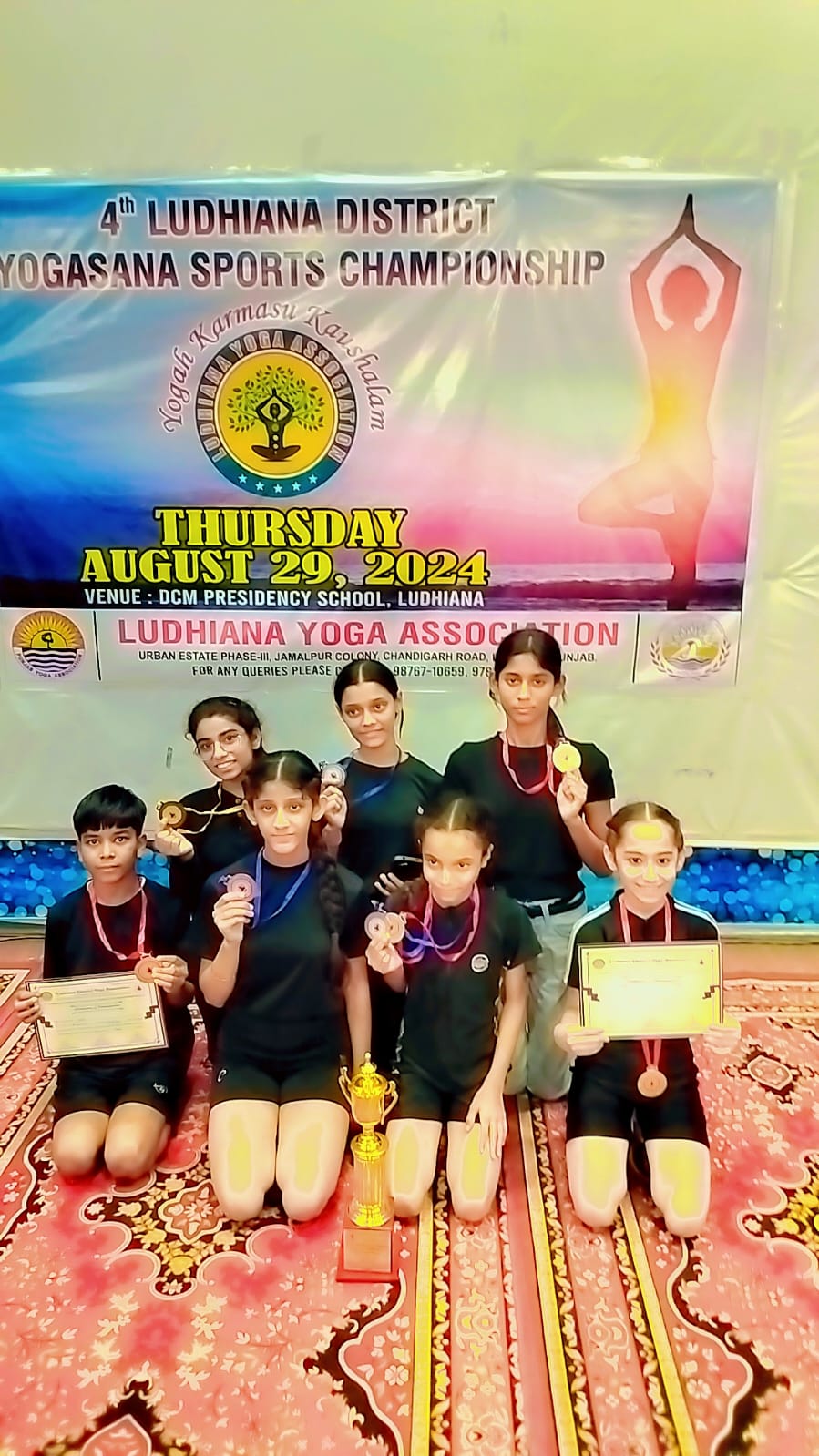 Once again little yogis of Sacred Heart convent school have done wonders by winning the overall Yoga championship held today at DCM Presidency school Ludhiana.